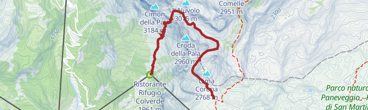Route map: Dolomiti Palaronda Ferrata Nord - 1st stage